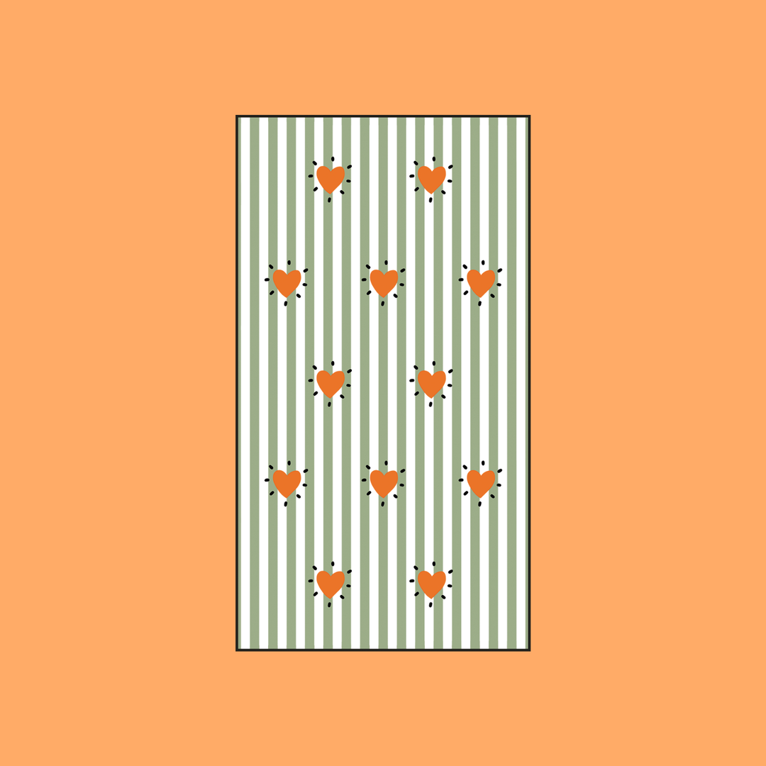 Serviette Papier - Rayure Cœur