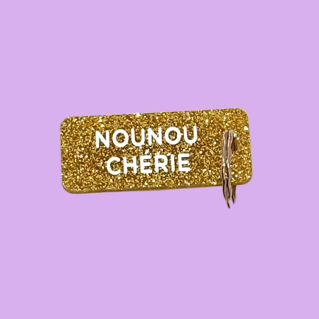 Porte-clés à paillettes - Nounou chérie