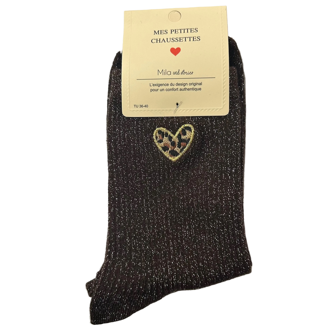 Chaussettes Léopard - Marron