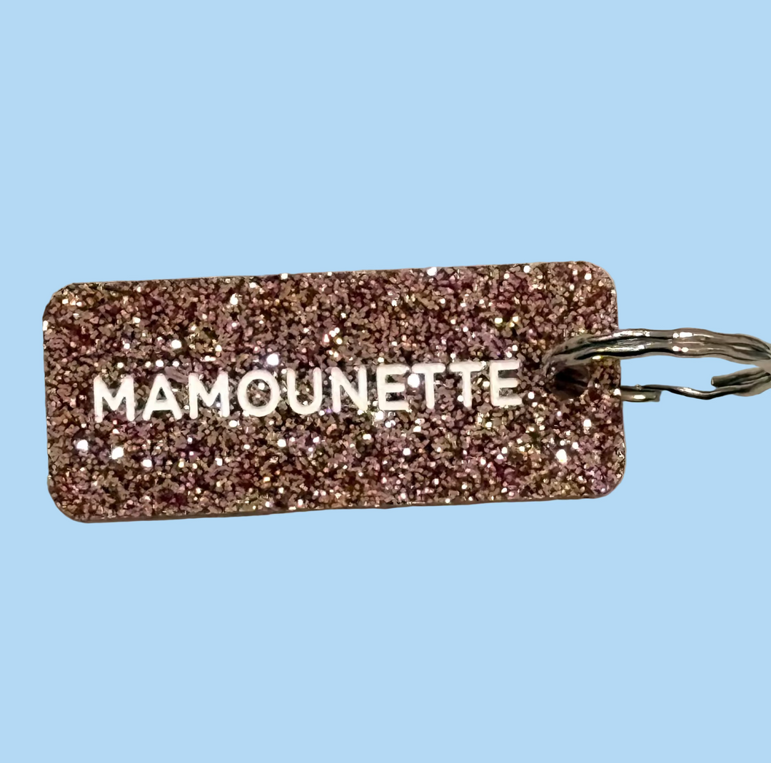 Porte-clés à paillettes - Mamounette