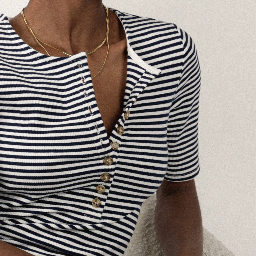 T-shirt rayé en coton - Romane