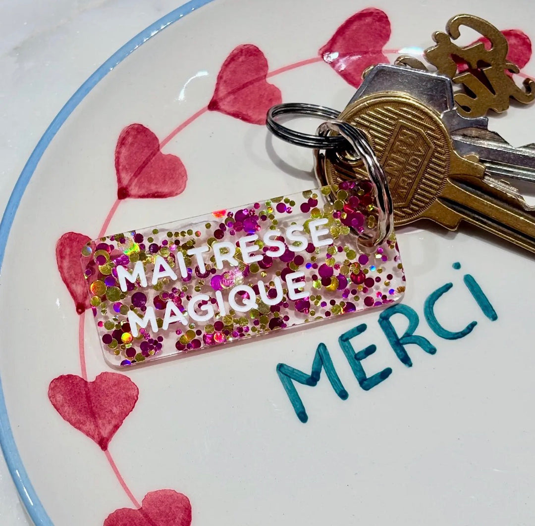 Porte-clés à paillettes - Maîtresse magique