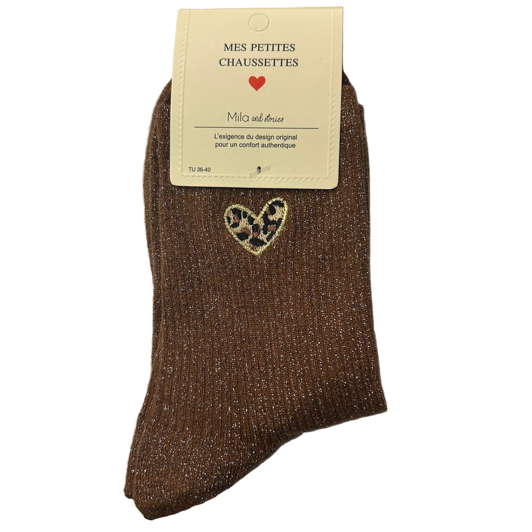 Chaussettes Léopard - Noisette