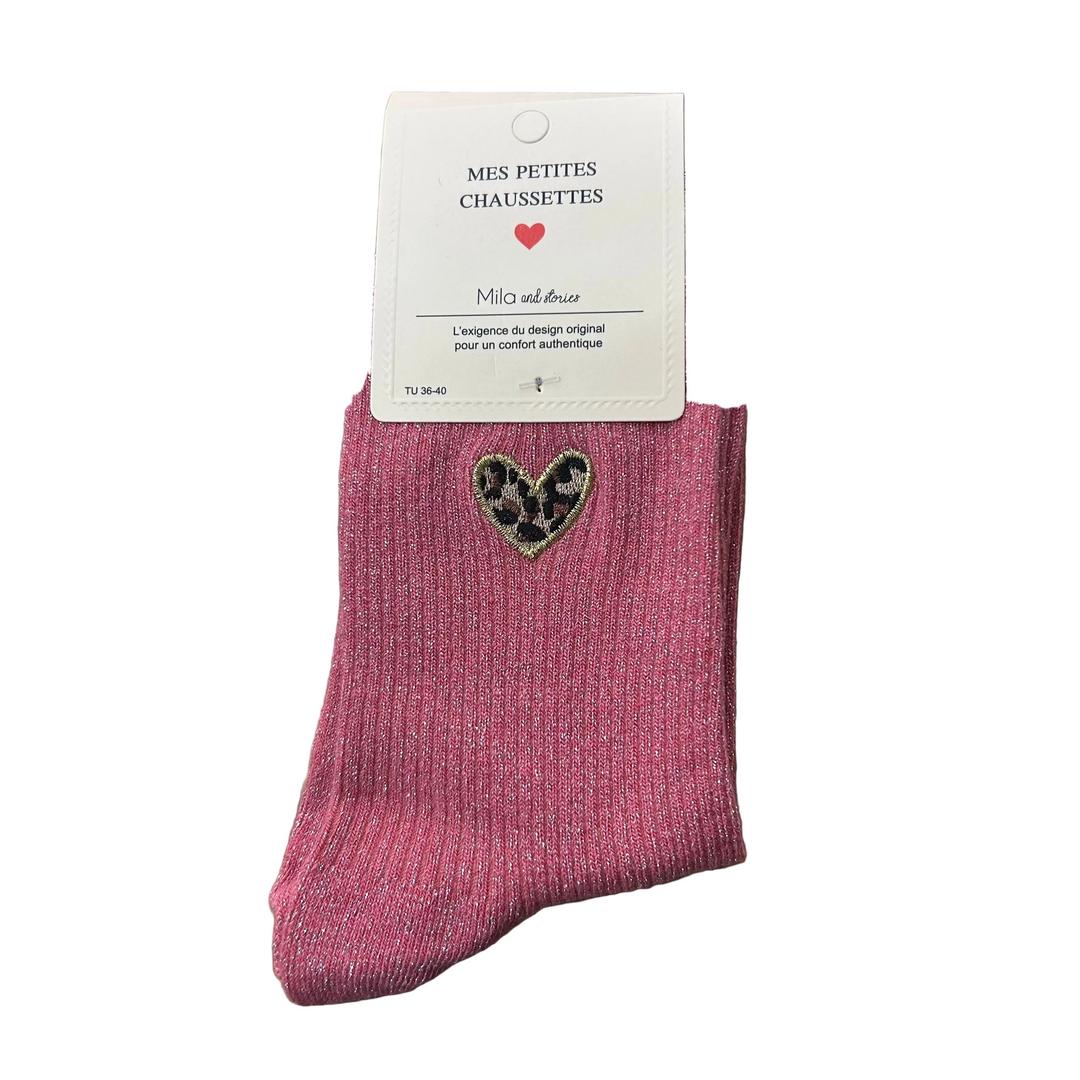 Chaussettes Léopard - Rose