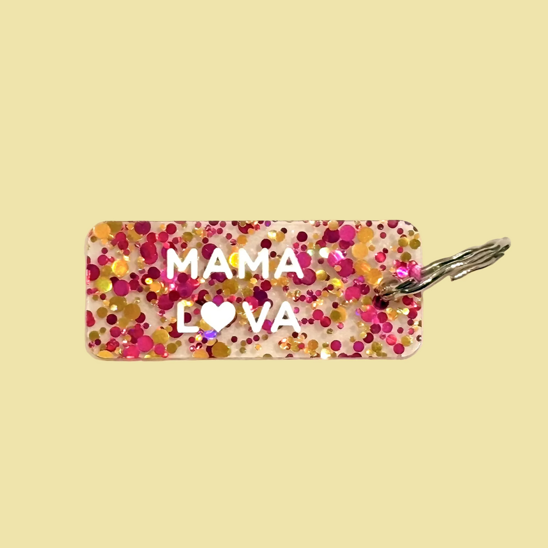 Porte-clés à paillettes - Mama lova Pailletée
