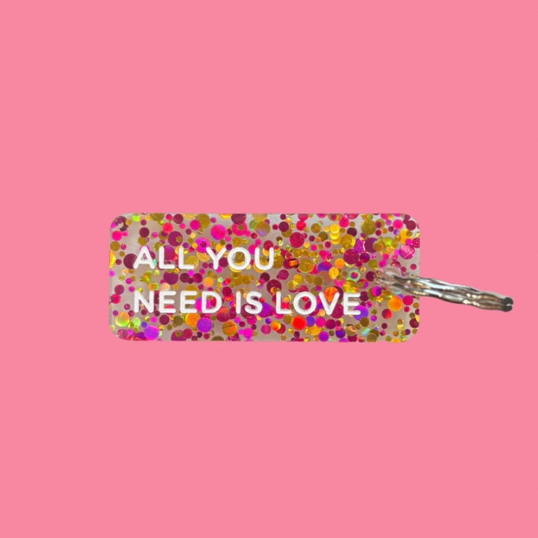 Porte-clés à paillettes - ALL YOU NEED IS LOVE