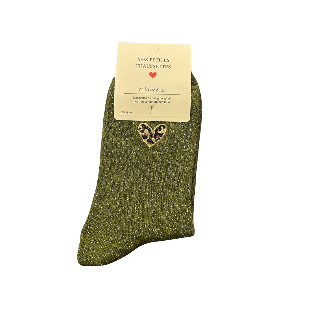 Chaussettes Léopard - Kaki
