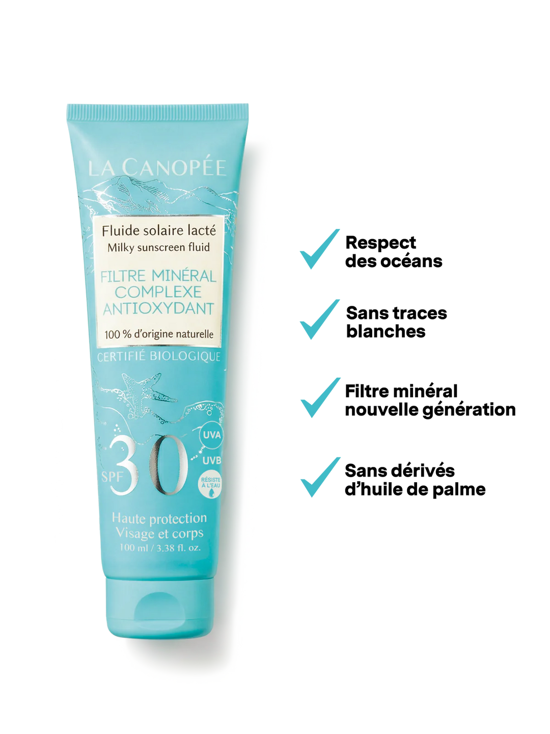 Fluide solaire lacté SPF30+ 100ml