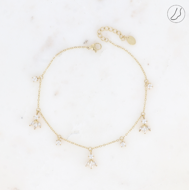 Chaîne cheville Katarina - doré blanc