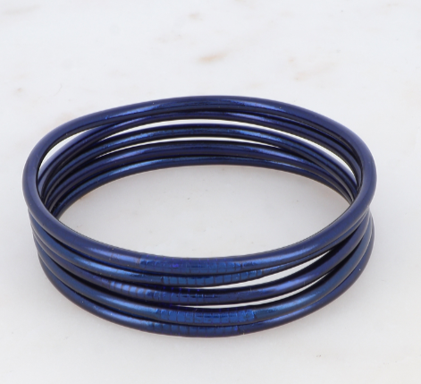 Jonc bouddhiste fin - Bleu Nuit Taille M