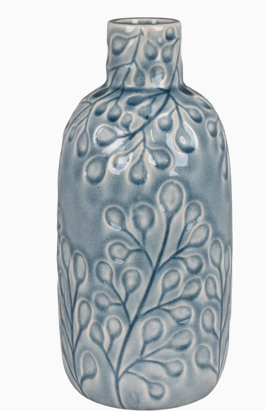 Vase bleu à motif rond