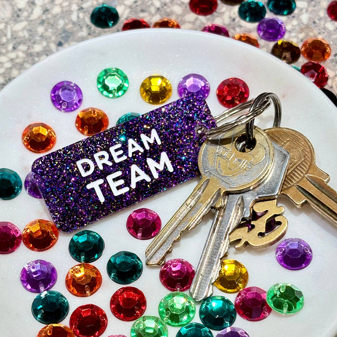 Porte-clés à paillettes - DREAM TEAM
