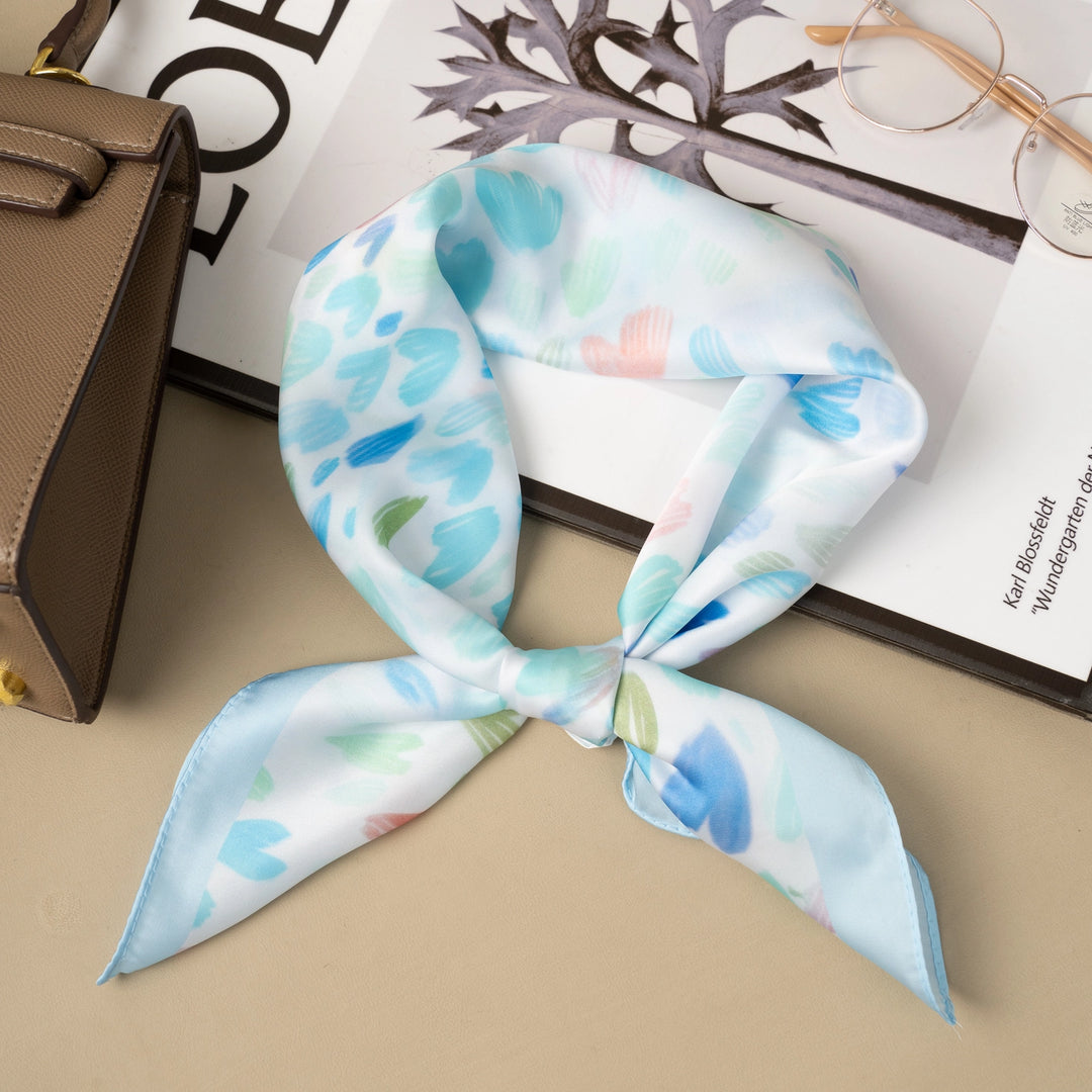 Foulard - Coeurs bleu