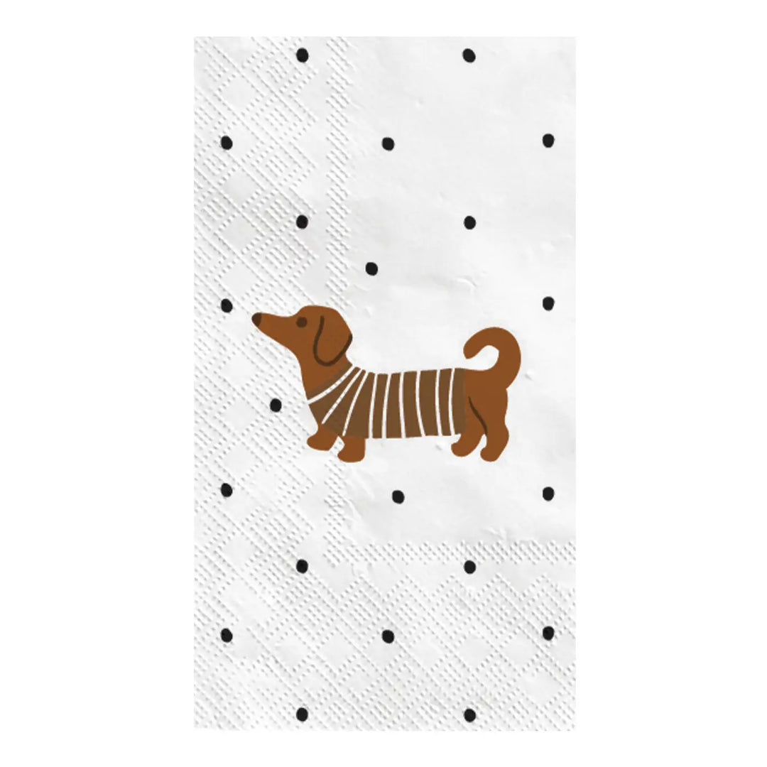 Serviette papier rectangle sausage dog rayure
