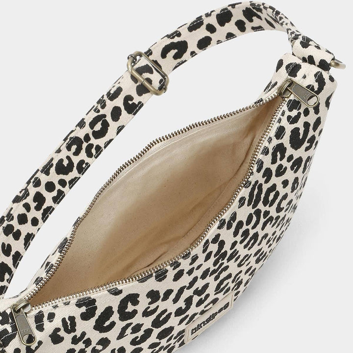 Sac demi-lune - Andrea Léopard écru