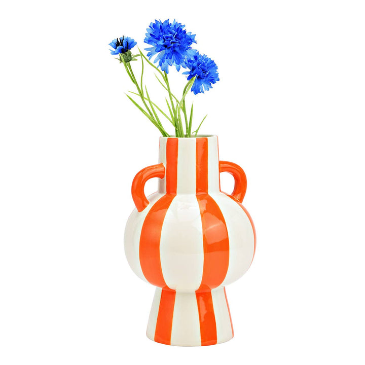 Vase rayée Orange et Blanc