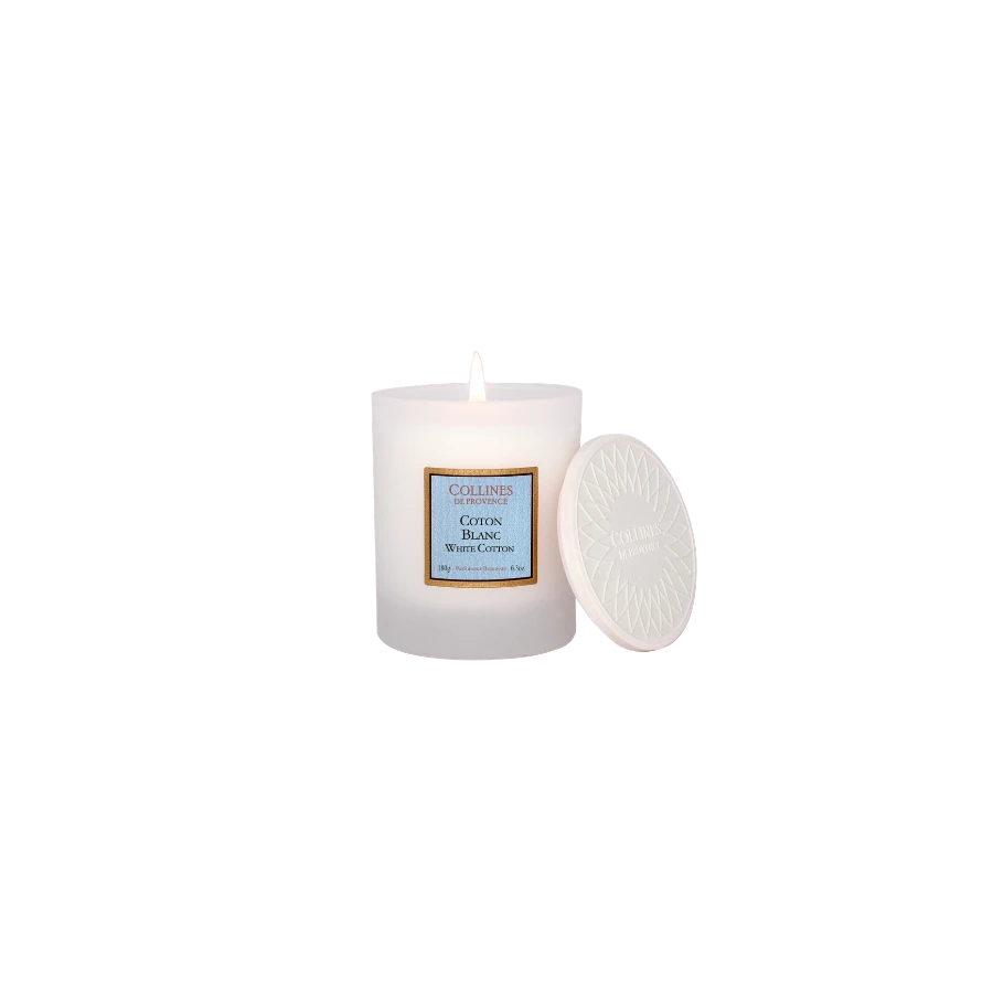 Bougie parfumée Coton Blanc - 180gr