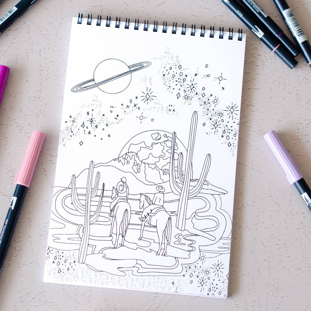 Cahier de coloriage Cosmic Cowgirl