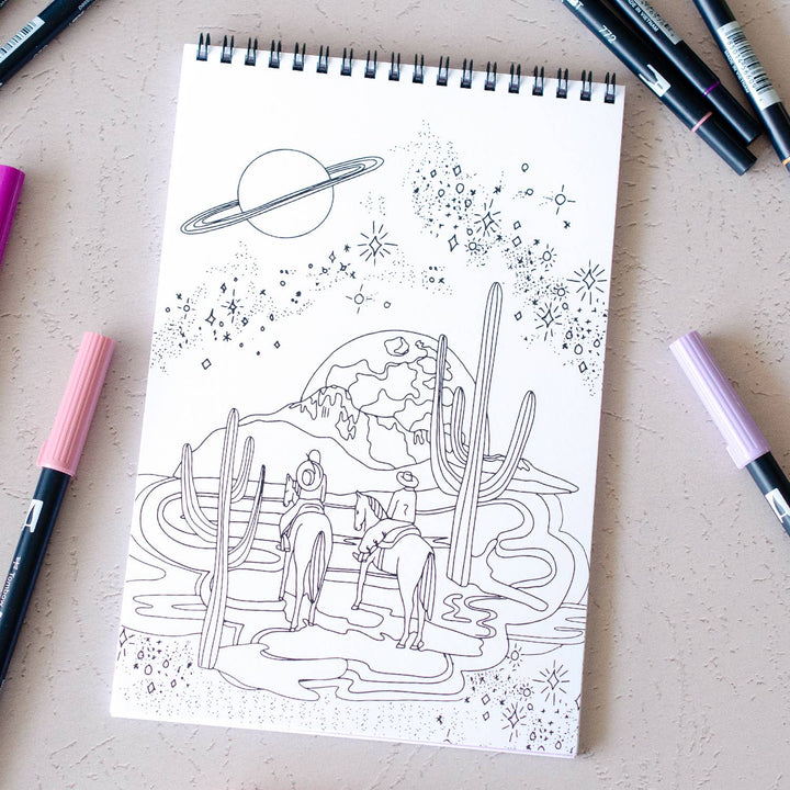 Cahier de coloriage Cosmic Cowgirl