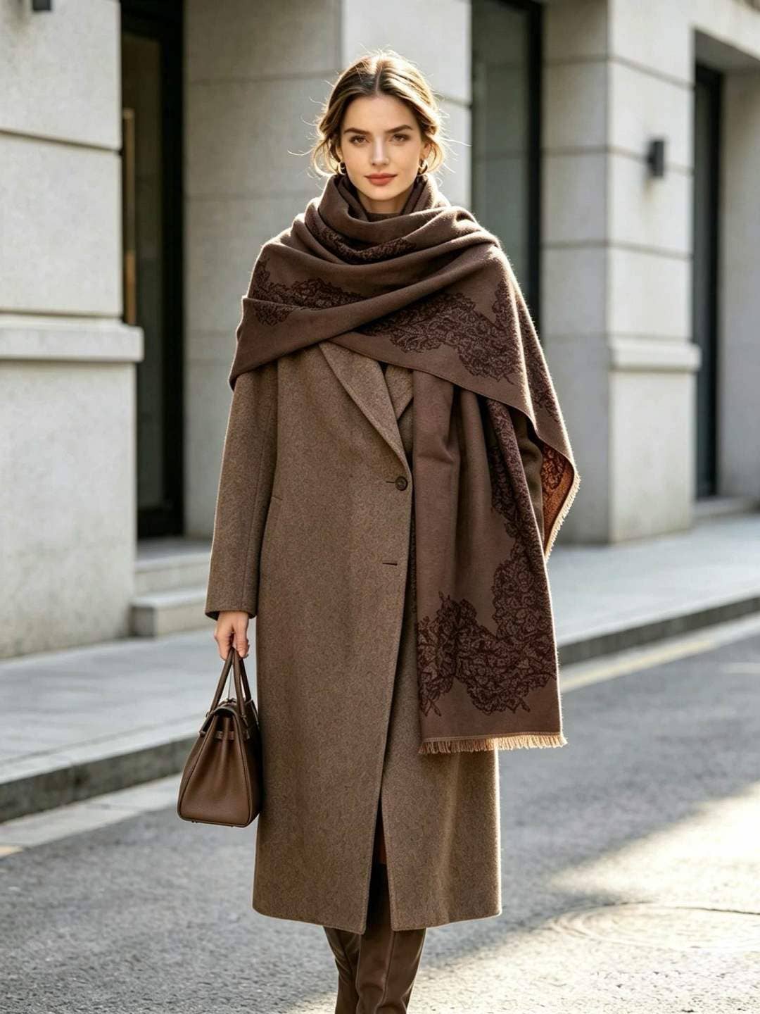 Écharpe imprimé femme: Taupe