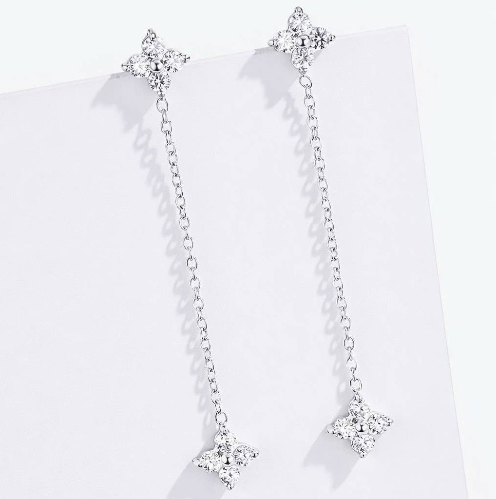 Boucles d'oreilles - Camillia argenté