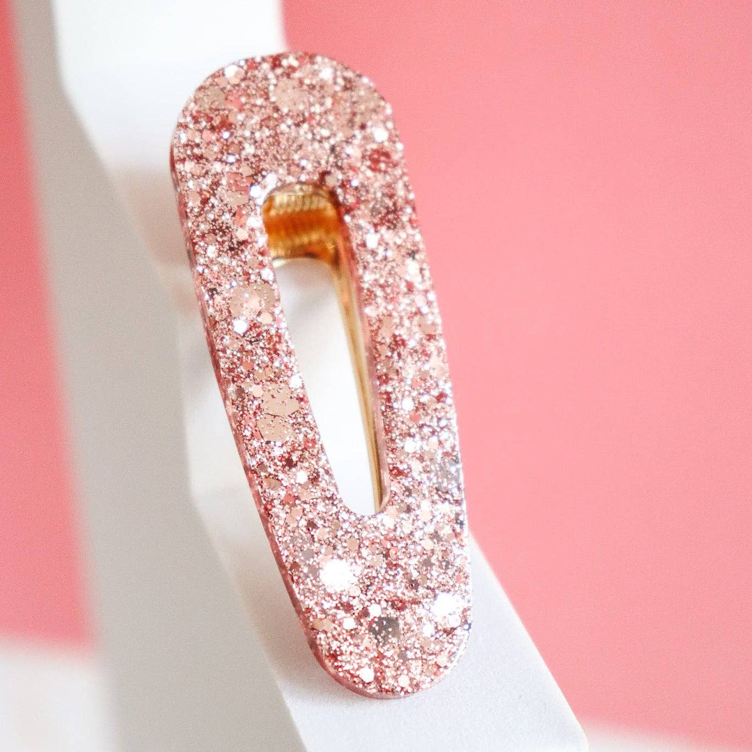 Barrette paillettes rose gold