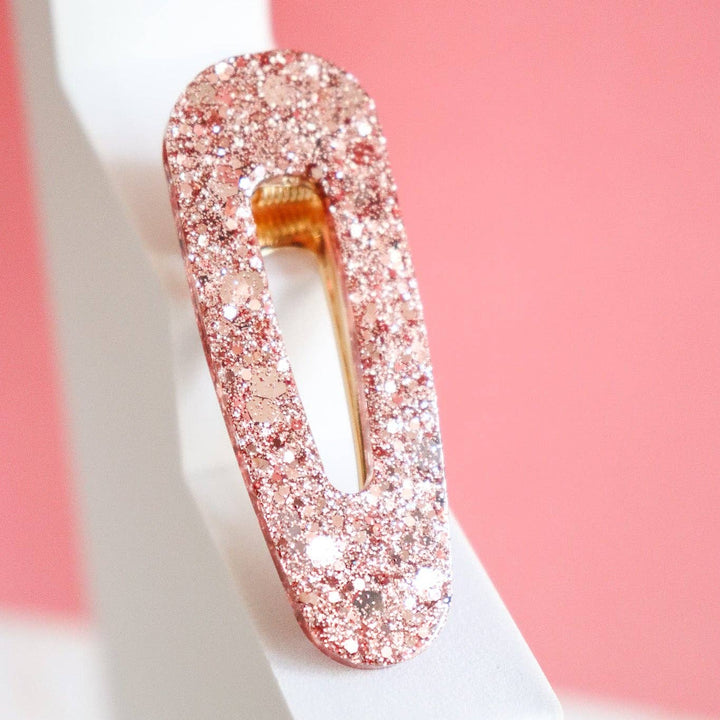Barrette paillettes rose gold