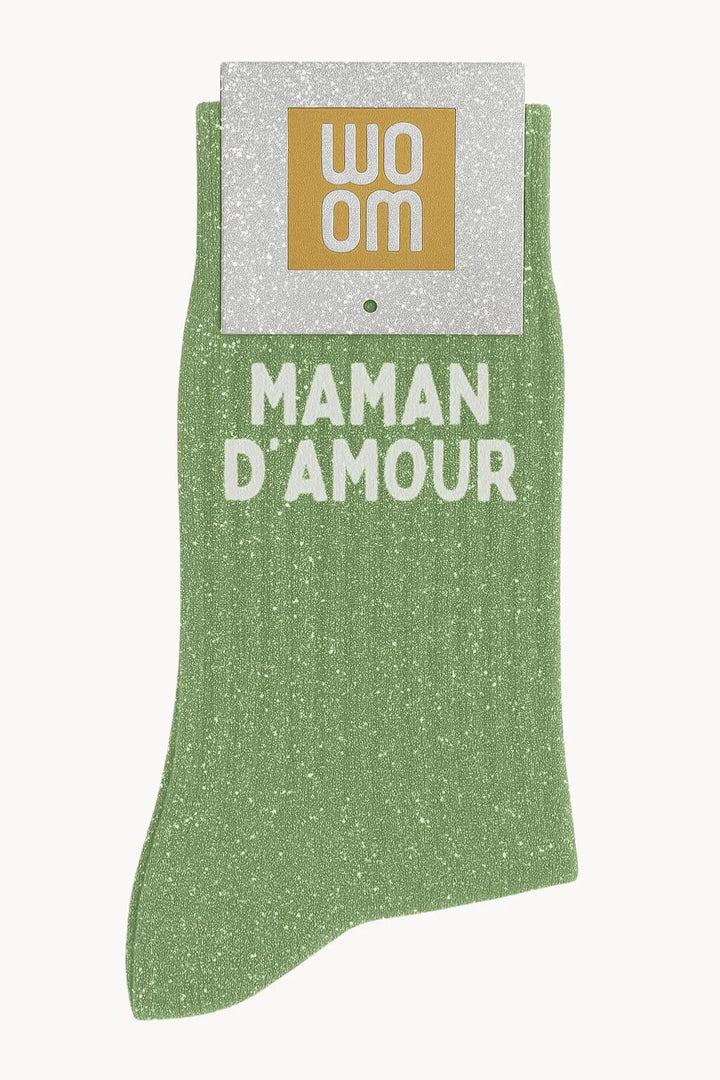 Chaussettes - Maman d'amour vert