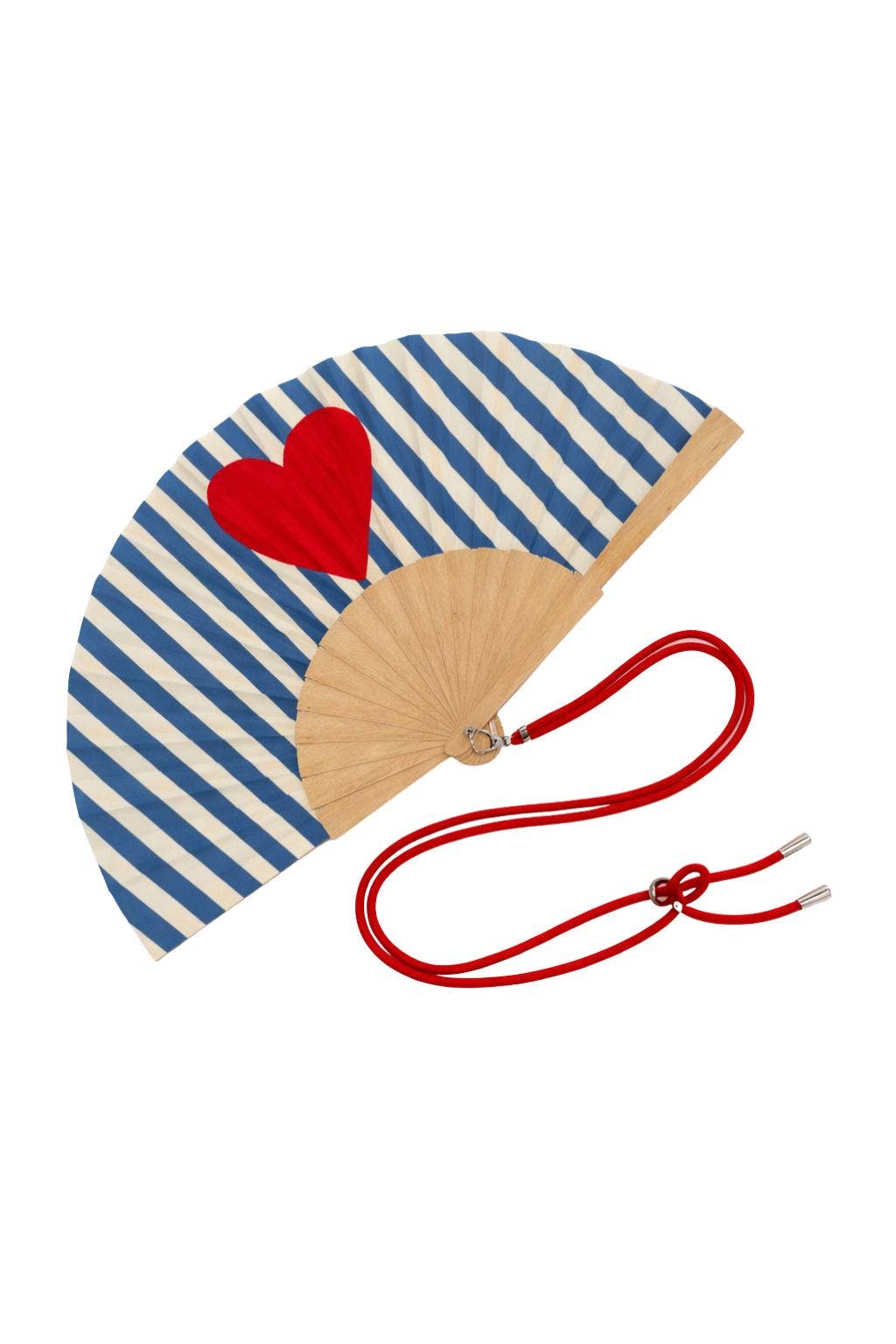 Eventail avec Bandoulière et Boîte Cadeau - Coeur