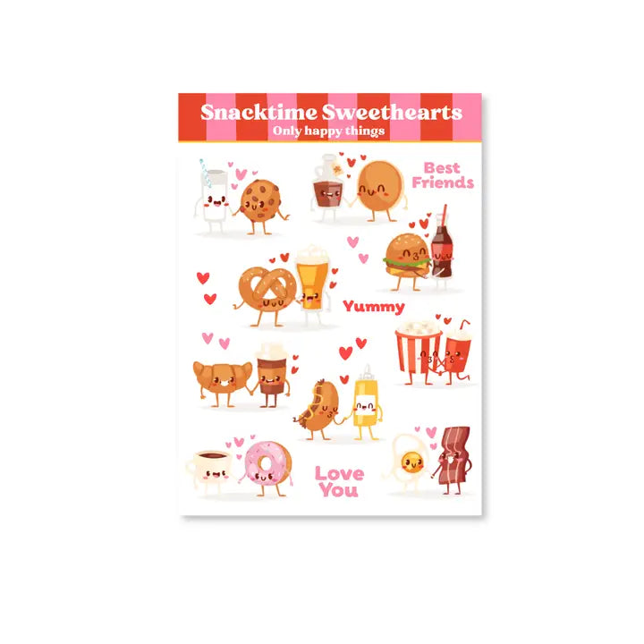 Feuille d'autocollants Snacktime Sweethearts