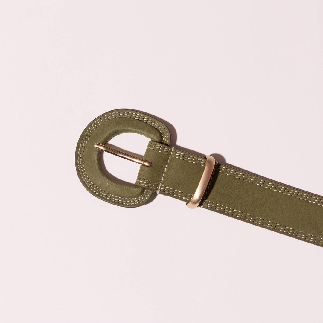 Ceinture cuir suede Olive Alba