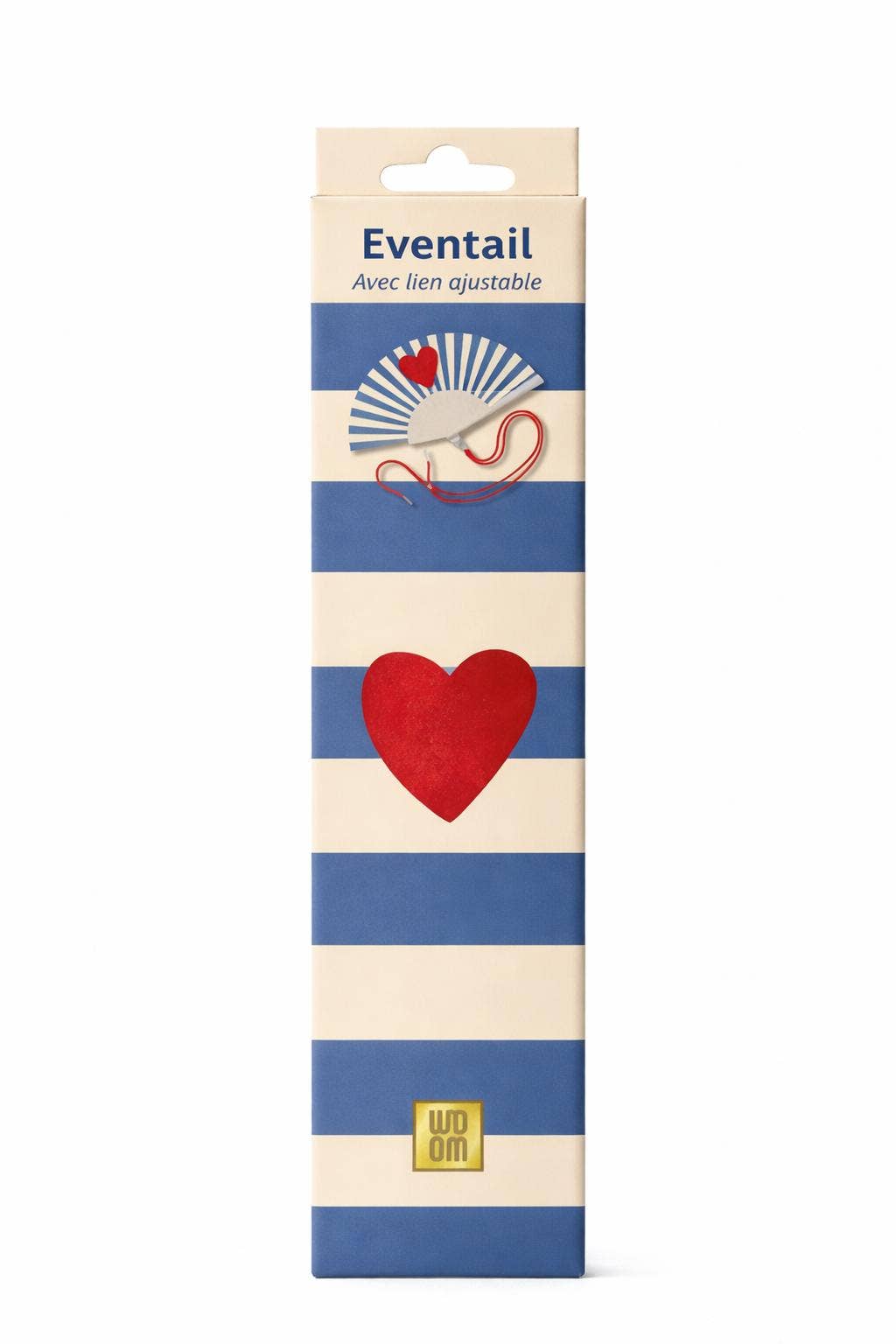 Eventail avec Bandoulière et Boîte Cadeau - Coeur