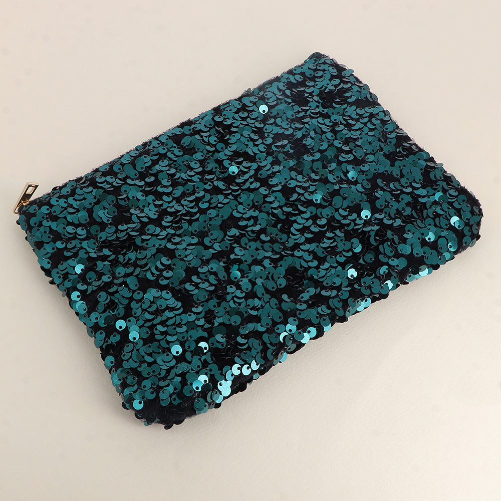 Trousse pailletée - Emeraude