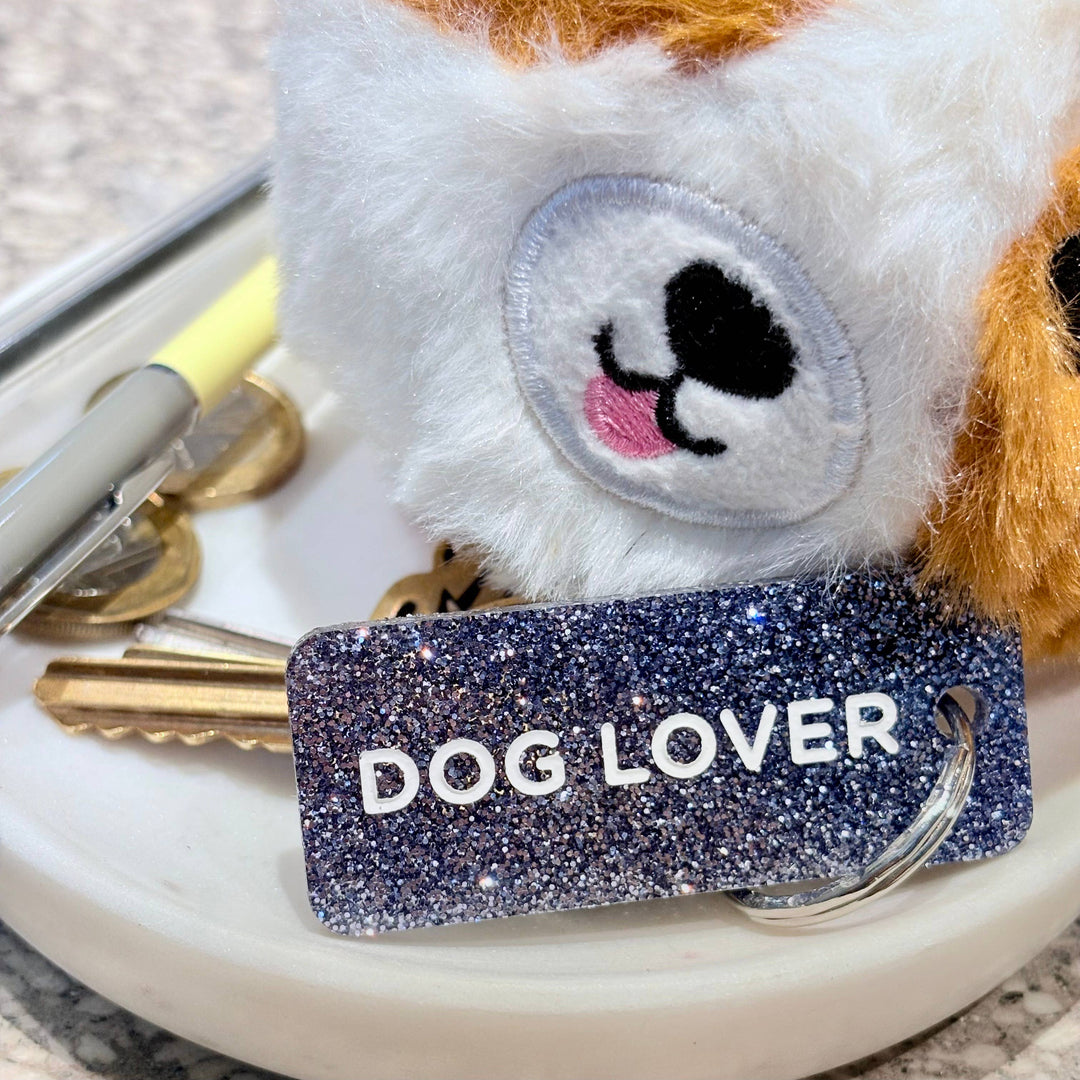 Porte-clés à paillettes - DOG LOVER
