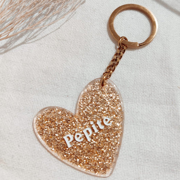 Porte-clés à paillettes - Pépite