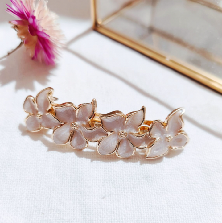 Barrette - Fleur nacré
