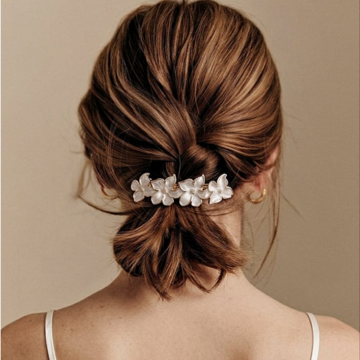 Barrette - Fleur nacré