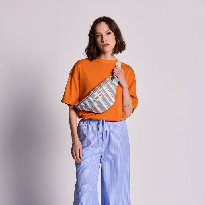 Banane Olivia - Rayée bleu & orange