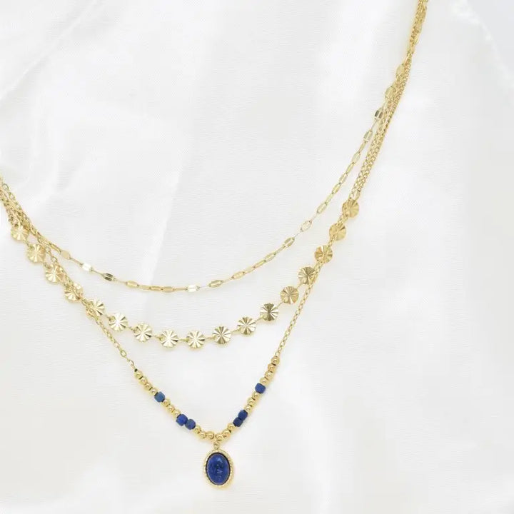 Collier doré - Sophia Lapis lazuli